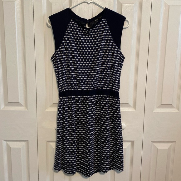Vintage Style Navy Blue MIDI Sleeveless Dress - Picture 1 of 8